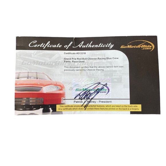 Grand Prix Cheever Racing Red Bull RACE USED Pit Crew Pants w/COA IndyCar Toyota - Picture 6 of 10